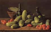 Luis Menendez, Still Life with Cucumbers and Tomatoes